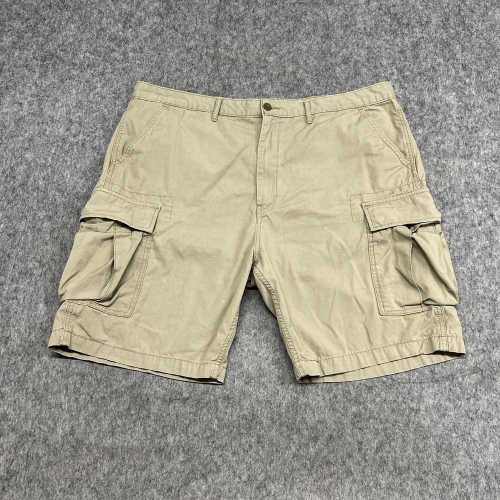 Levis Cargo Shorts Mens 42 Beige Ripstop Utility Pockets Casual Cotton Outdoor
